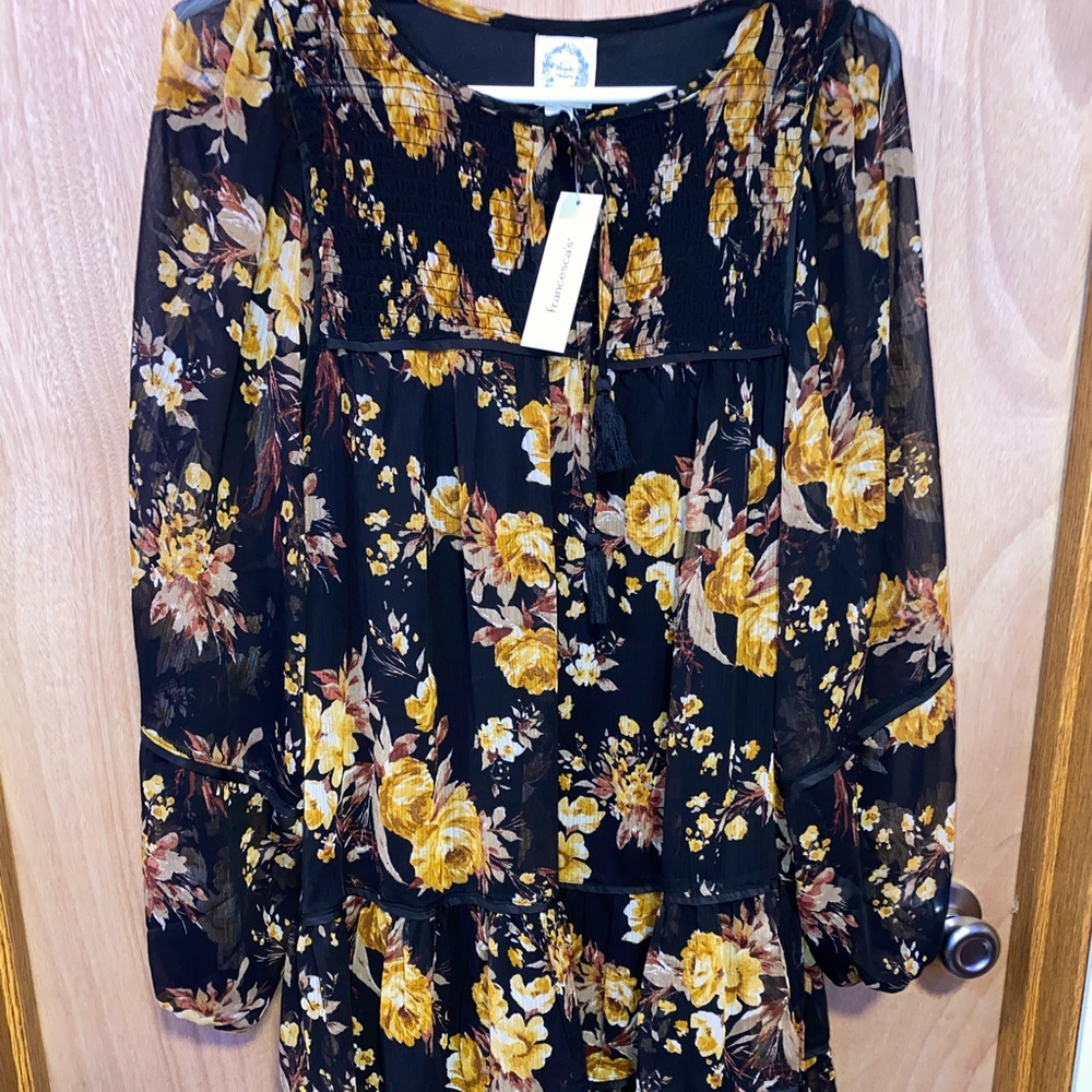 Long Sleeve Flower Dress